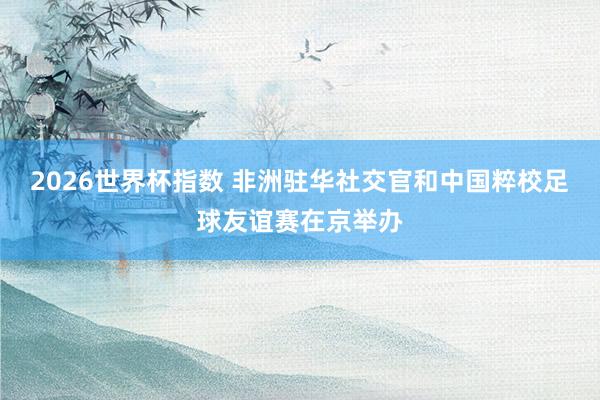 2026世界杯指数 非洲驻华社交官和中国粹校足球友谊赛在京举办