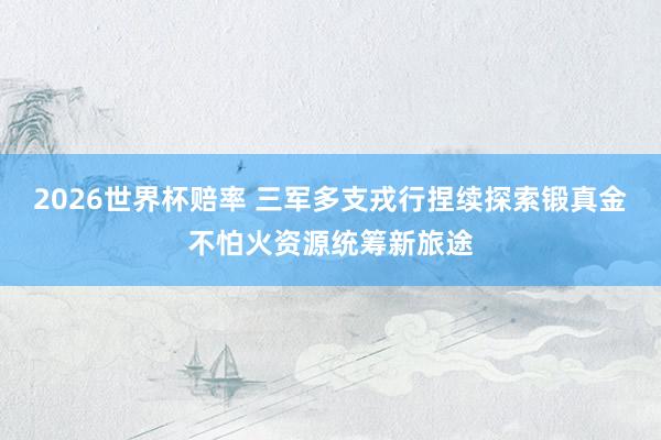 2026世界杯赔率 三军多支戎行捏续探索锻真金不怕火资源统筹新旅途