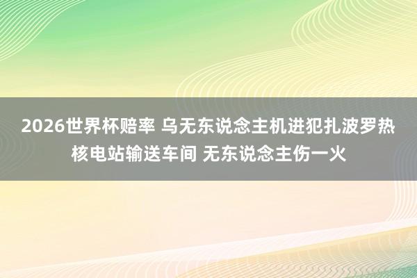2026世界杯赔率 乌无东说念主机进犯扎波罗热核电站输送车间 无东说念主伤一火