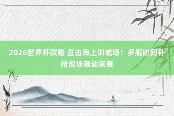 2026世界杯欧赔 直击海上训诫场！多舰协同补给现场颤动来袭