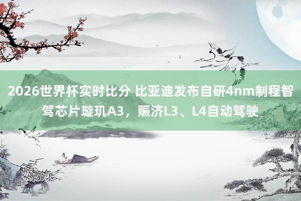2026世界杯实时比分 比亚迪发布自研4nm制程智驾芯片璇玑A3，赈济L3、L4自动驾驶