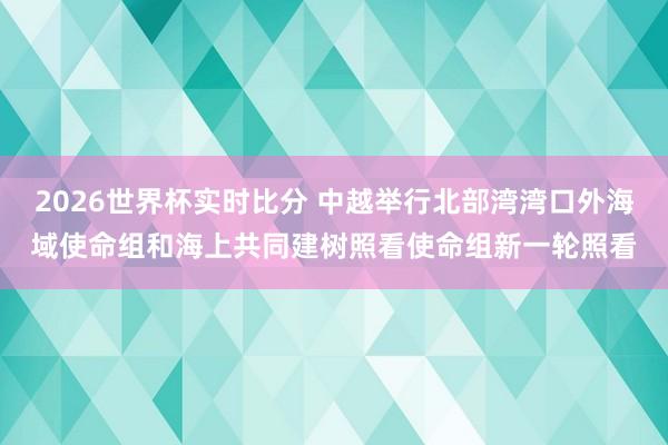 2026世界杯实时比分 中越举行北部湾湾口外海域使命组和海上共同建树照看使命组新
